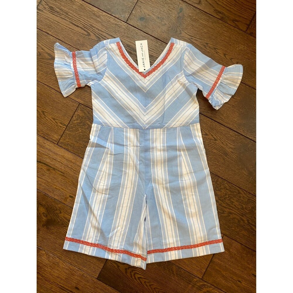 Janie and Jack Blue Stripped Jumpsuit / Romper - Size 2T --New!